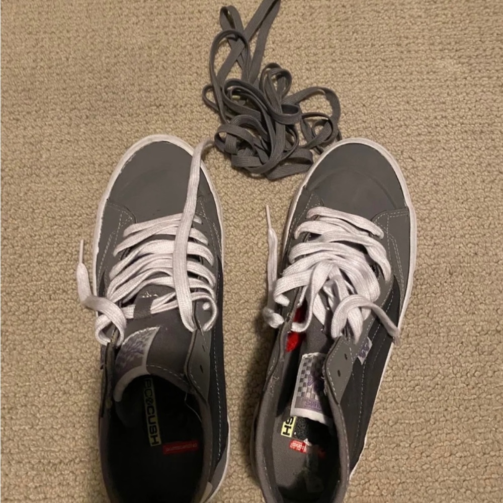 Vans Gray and White Canvas Sneakers